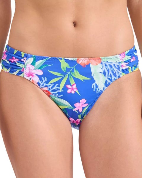 Tommy Bahama Isola Vita Bikini Bottom Women Large Blue Reversible Hipster TLW549