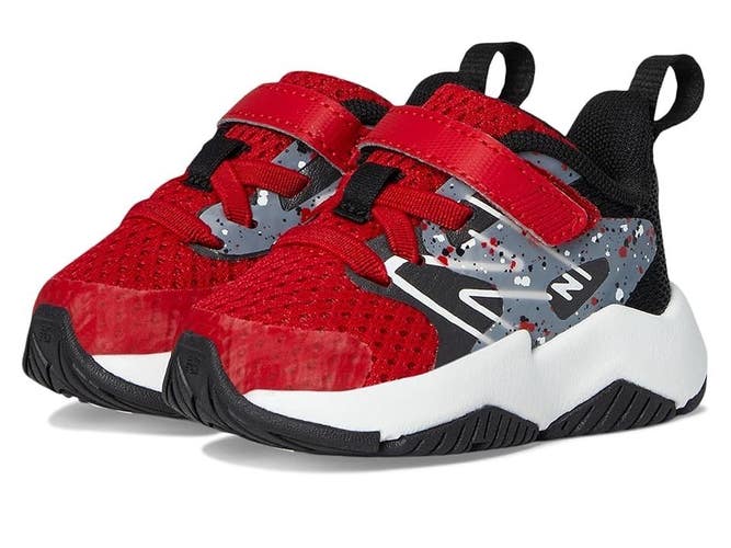 New Balance Rave Run v2 Bungee Lace ITRAVB2 Kids 9 Red Black Mesh Shoes TLW530