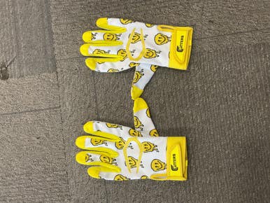 Used Cutters BB/SB Batting Gloves White And Optic Yellow L/XL 11614-S000225242