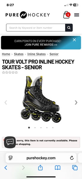 Tour Volt Pro Inline Skates Regular Width Size 7.5 (Used)