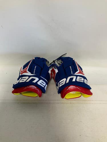 Used Bauer SUPREME IGNITE PRO Junior Gloves White/Royal/Red 10" 11823-S000035872