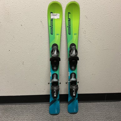 Used Elan PINBALL Boys DH Ski/Binding Green And Royal Blue 90 cm 11855-S000194552