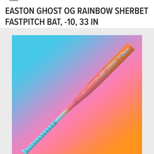 2025 Easton Ghost OG Rainbow Sherbet Bat (-10) 23oz 33" (New)
