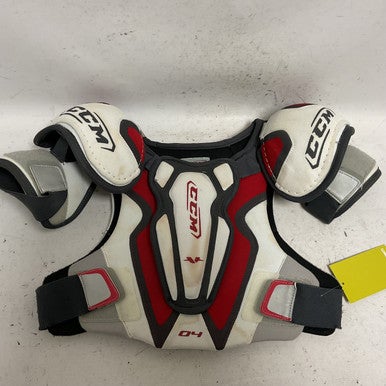Used CCM VECTOR 04 Junior Shoulder Pads White/Black/Red MD 11855-S000194350
