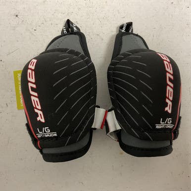 Used Bauer LIL SPORT Youth Elbow Pads White/Black/Red LG 11855-S000194356