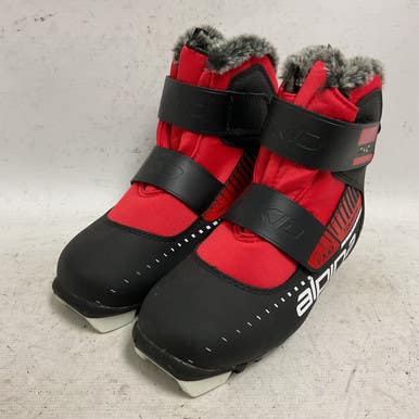 Used Alpina TOURING T-KID Boys NNN XC Ski Boots Red JR-01.5 11855-S000194387
