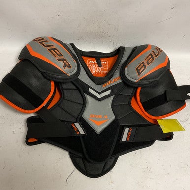 Used Bauer SUPREME ONE.4 Senior Shoulder Pads Black And Orange LG 11855-S000191591
