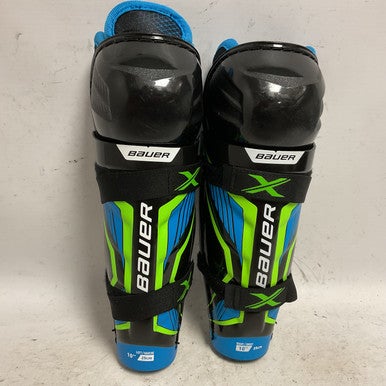 Used Bauer X Youth Shin Guards Black 10" 11855-S000191938