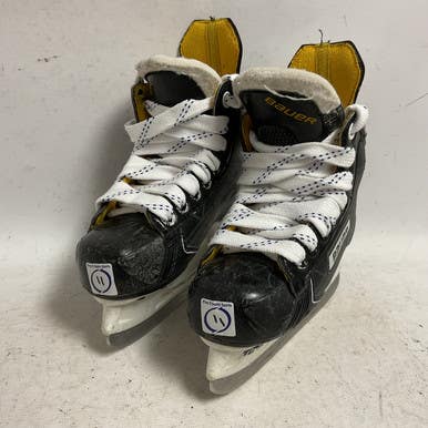 Used Bauer SUPREME S160 Youth Hockey Skate White/Black/Yellow Youth 11.0 11855-S000191928