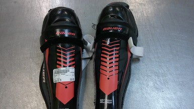 Used Bauer LIL SPORT Junior Shin Guards Black 10" 11339-S000196343