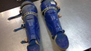 Used Easton GAMETIME Catchers Leg Guards Royal Blue Intermed 11339-S000195319