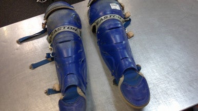 Used Easton GAMETIME Catchers Leg Guards Royal Blue Intermed 11339-S000195319