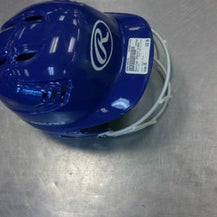 Used Rawlings COOLFLO W/MASK Batting Helmet w/Mask Royal Blue One Size 11339-S000195245