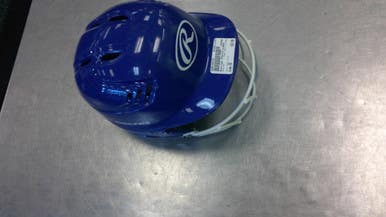 Used Rawlings COOLFLO W/MASK Batting Helmet w/Mask Royal Blue One Size 11339-S000195245