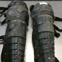 Used Rawlings SHINS Catchers Leg Guards Black Adult 11339-S000194950