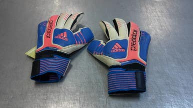 Used Adidas PREDATOR ALL ROUND Soccer Goalie Gloves Royal Blue 12 11339-S000193570
