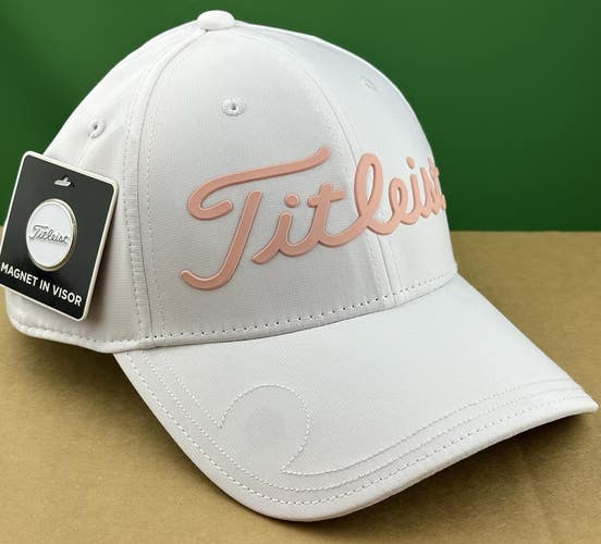 Titleist Womens Players Performance Ball Marker Hat Cap Color: White/Rose NEW!