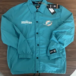 BOSS X NFL Miami Dolphins WATER-REPELLENT JACKET WITH EMBROIDERED BRANDING Sz XL