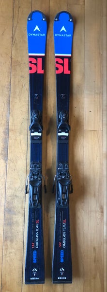 142 cm Dynastar Speed Omeglass Team SL Skis With Bindings Max Din 10 (Used)