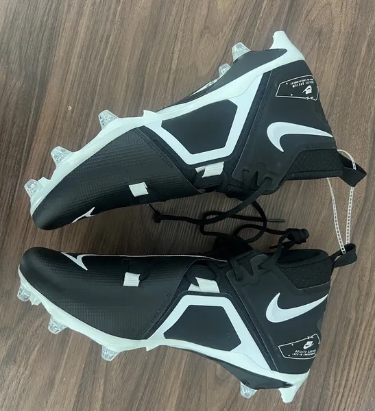 Nike Sz 12.5 Alpha Menace Pro 3 Mid Detachable Black Football Cleats DH3293-001