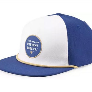 NEW Puma Prevent Bogeys Blue/Mustard Adjustable Snapback Golf Hat/Cap