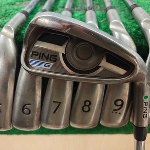 Ping G Series Green Dot Golf Iron Set 4-PW Extra Stiff X Flex Steel Shaft AWT
