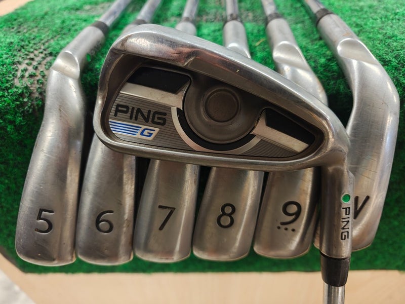 Ping G Series Green Dot Golf Iron Set 4-PW Extra Stiff X Flex Steel Shaft AWT