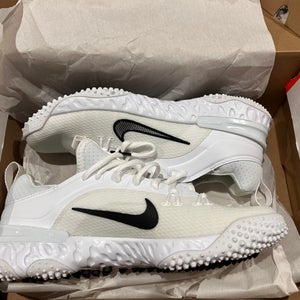 White Men's Size M 7.5 (W 8.5) Adult Nike Huarache 9 Elite Lacrosse Turf Cleats (New)