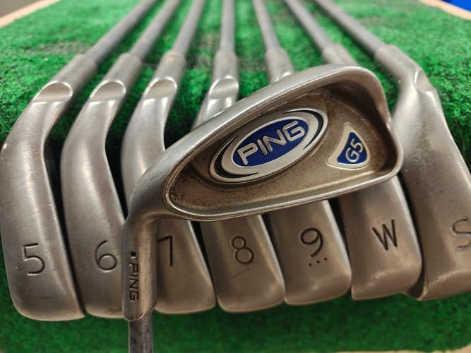 Ping G5 Black Dot Iron Set 4-PW,SW Regular Flex Graphite Serial Left Handed LH