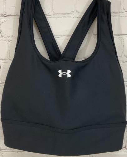 Under Armour Womens Size Medium Sports Bra Cup Support Front Logo Cross Straps