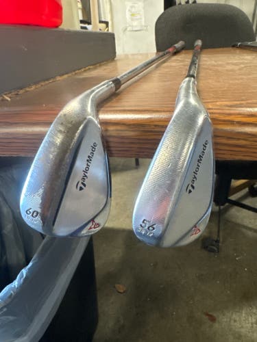 TaylorMade Milled Grind 56* 60* 2 Right Handed Wedge Stiff Flex Steel Shaft (Used)