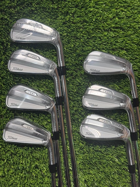 Right Handed Titleist T100 21 Iron Set - 4-PW - AMT Tour White S300 Stiff Flex Steel - NEW