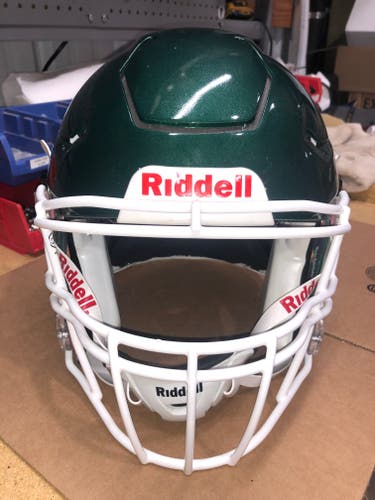 USED RIDDELL FLEX ADULT HELMET - XL - FOREST GREEN METALLIC