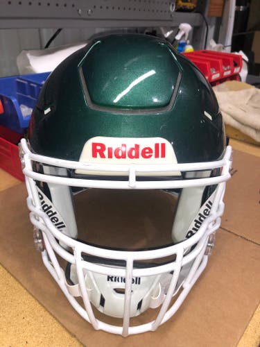 USED RIDDELL FLEX ADULT HELMET - XL - FOREST GREEN METALLIC