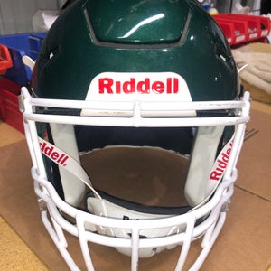 USED RIDDELL FLEX ADULT HELMET - LARGE - FOREST GREEN METALLIC