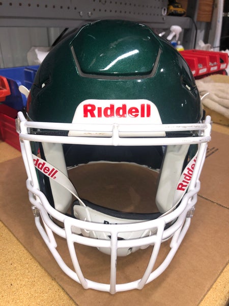 USED RIDDELL FLEX ADULT HELMET - LARGE - FOREST GREEN METALLIC