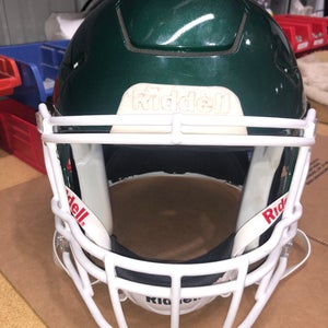 USED RIDDELL FLEX ADULT HELMET - LARGE - FOREST GREEN METALLIC