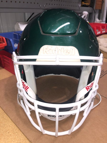 USED RIDDELL FLEX ADULT HELMET - LARGE - FOREST GREEN METALLIC