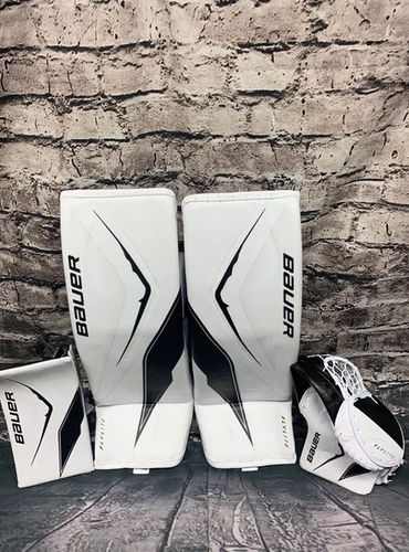 NEW Bauer Flylite Goalie Full Set MED 34" WHT/BLK
