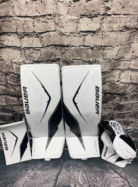 NEW Bauer Flylite Goalie Full Set MED 34" WHT/BLK