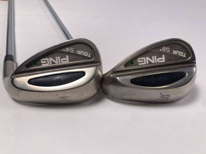 Ping Tour Chrome Wedge Set 54* 58* Green Dot 2* Up DG S300 Stiff Steel Mens RH