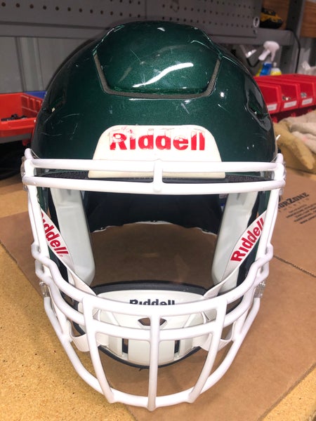 USED RIDDELL FLEX ADULT HELMET - LARGE - FOREST GREEN METALLIC