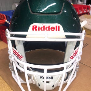 USED RIDDELL FLEX ADULT HELMET - LARGE - FOREST GREEN METALLIC