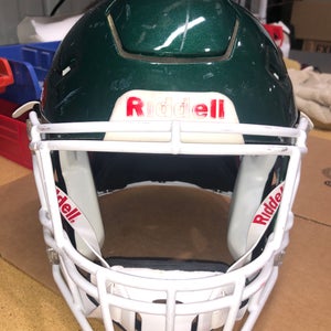 USED RIDDELL FLEX ADULT HELMET - LARGE - FOREST GREEN METALLIC