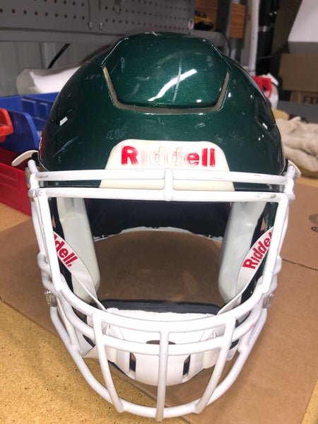 USED RIDDELL FLEX ADULT HELMET - LARGE - FOREST GREEN METALLIC