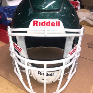 USED RIDDELL FLEX ADULT HELMET - MEDIUM - FOREST GREEN METALLIC