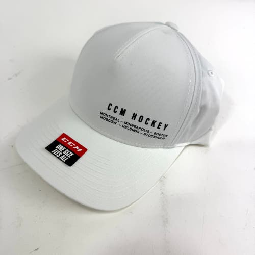 New CCM White Nostalgia Adjustable Low Pro Cap | Senior OSFA | #191520334208