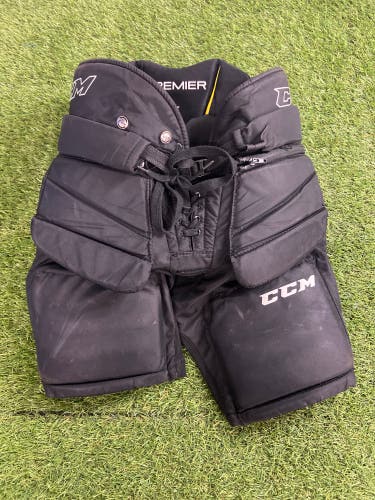 Black Junior Large CCM Premier Hockey Goalie Pants (Used)