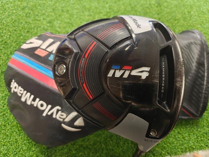 Taylormade M4 10.5 Degree Driver Stiff Flex Grafalloy Raven 65 w Headcover