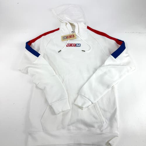New CCM White Vintage Pullover Hoodie | Senior S | #191520532017
